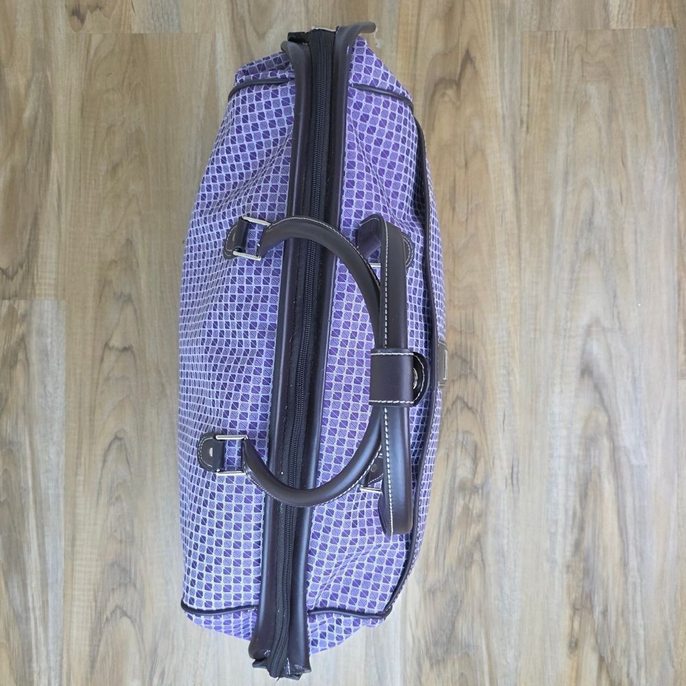 💜Vintage Nine West Purple Houndstooth Overnight/Weekender/Carry-On Bag - Picture 3 of 13